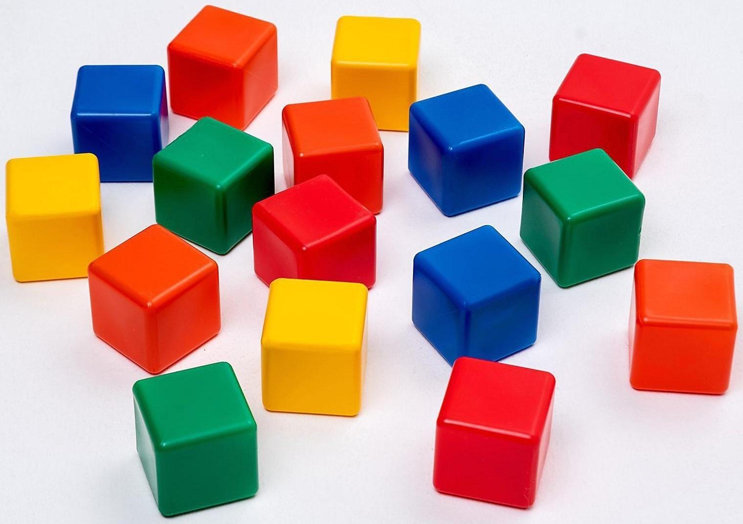 Набор цветных кубиков,16 штук 6 × 6 см
