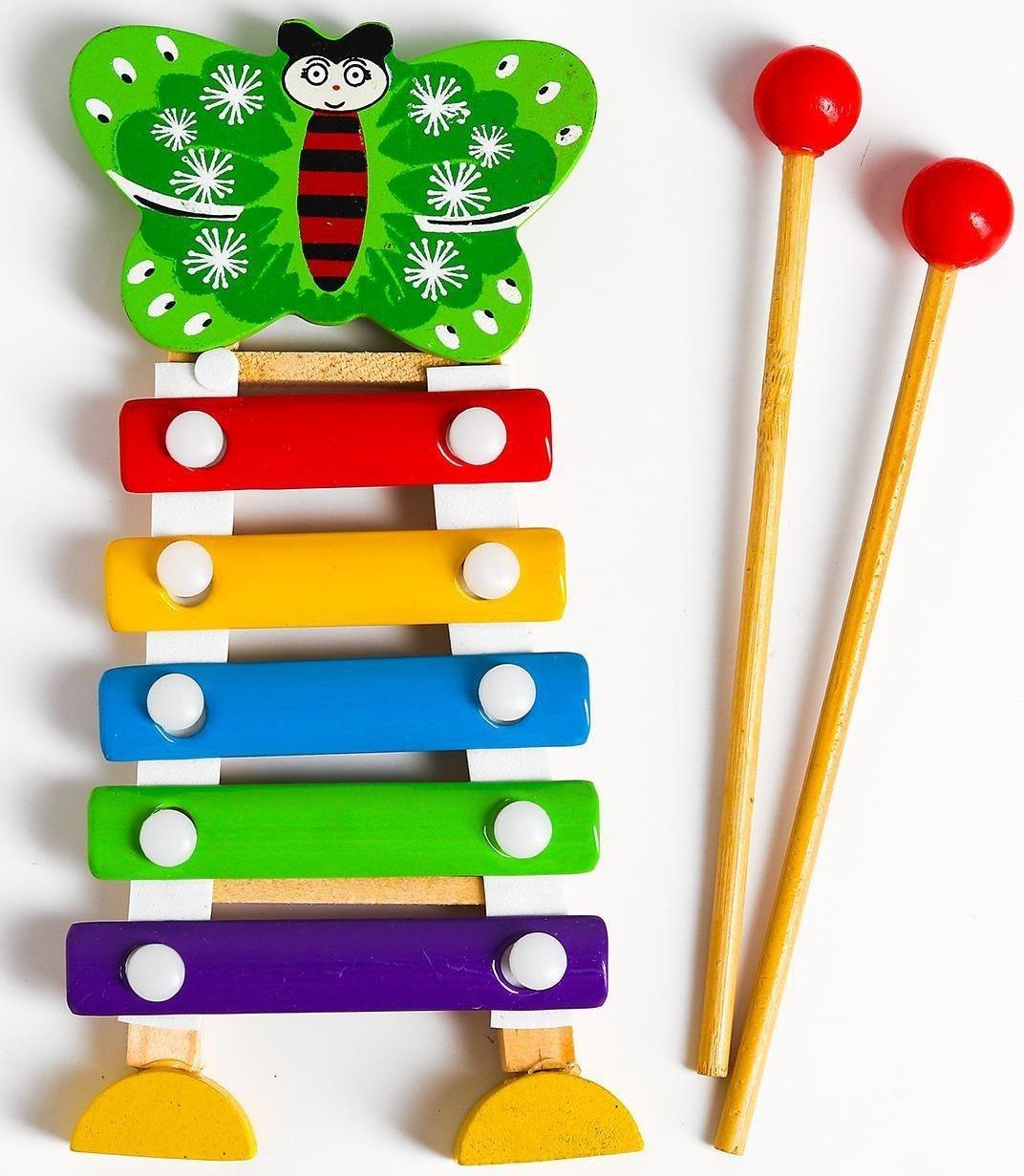 Игрушка музыкальная Металлофон «Бабочка», 5 тонов