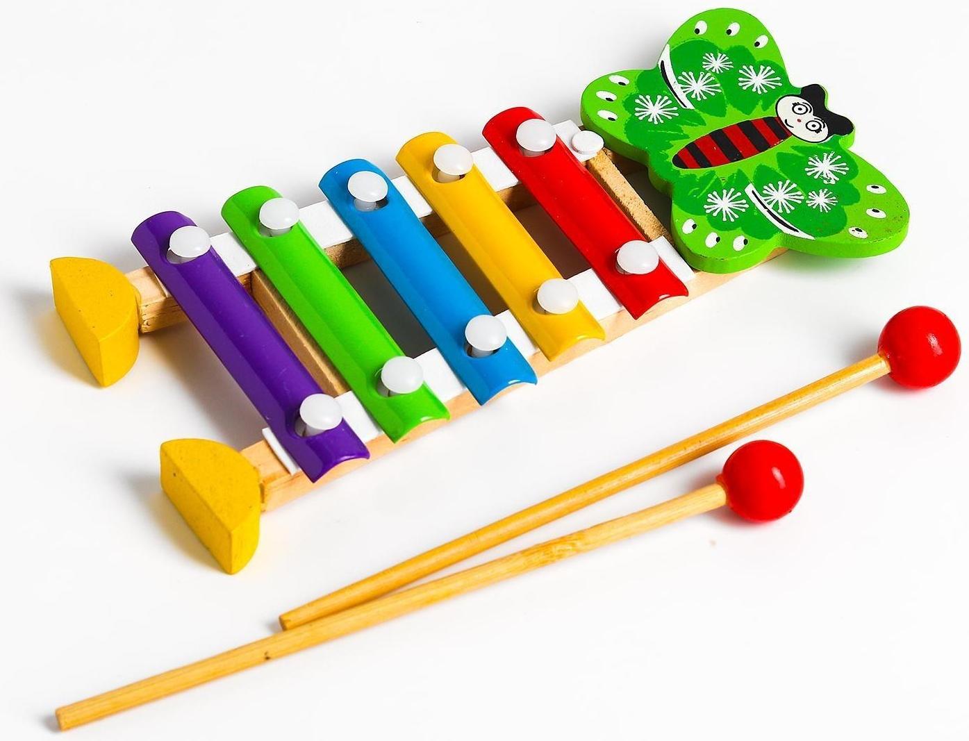 Игрушка музыкальная Металлофон «Бабочка», 5 тонов