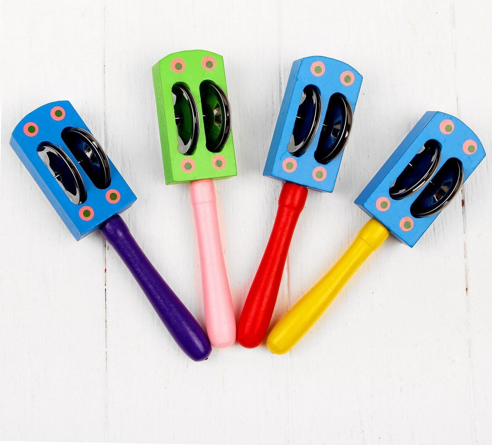 Игрушка музыкальная Погремушка с бубенцами малая МИКС