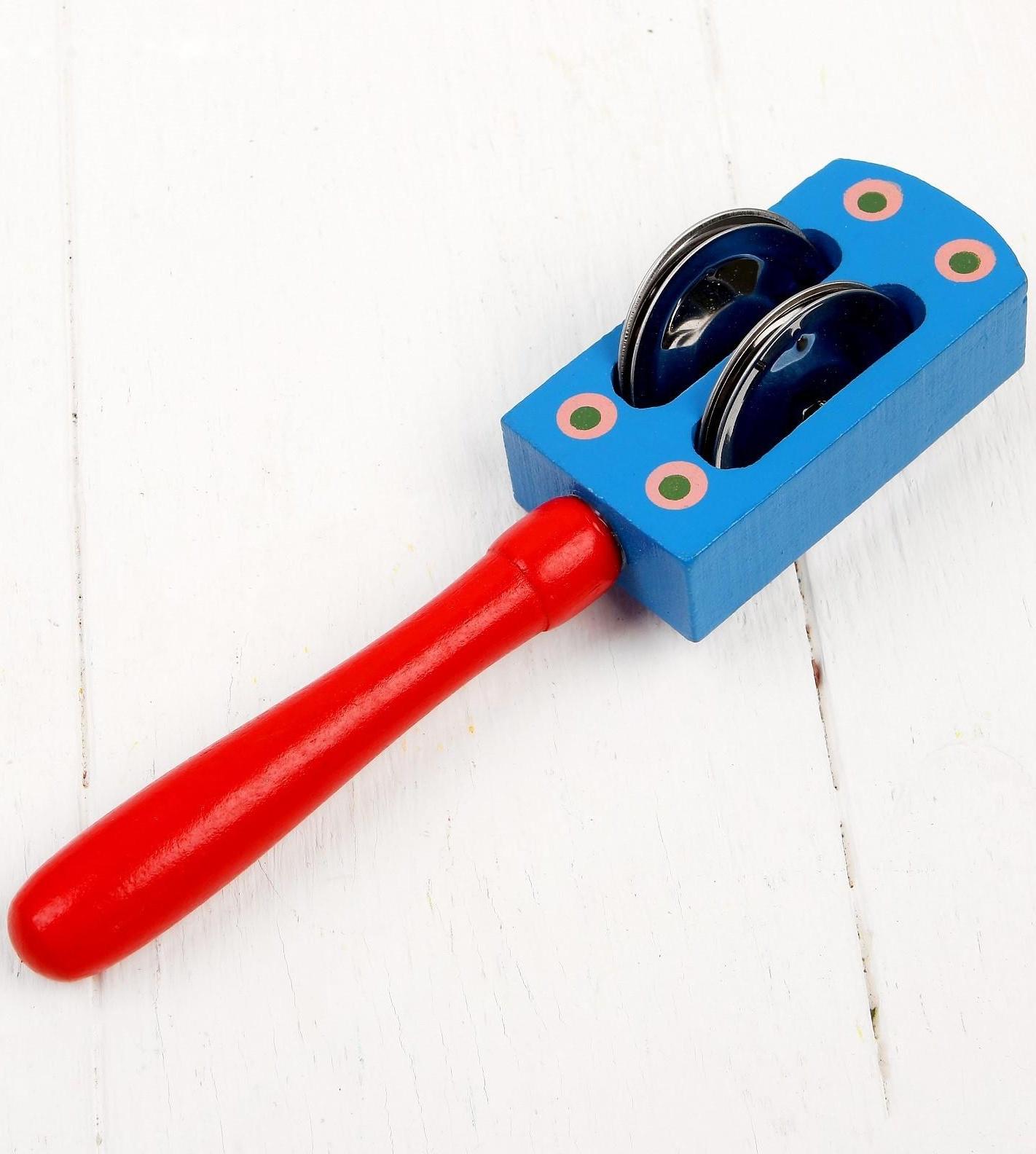 Игрушка музыкальная Погремушка с бубенцами малая МИКС