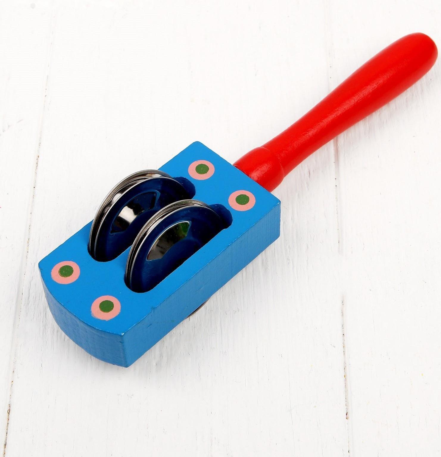 Игрушка музыкальная Погремушка с бубенцами малая МИКС