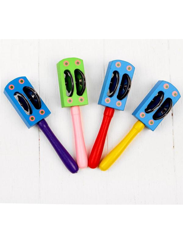 Игрушка музыкальная Погремушка с бубенцами малая МИКС