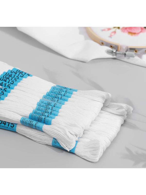 Нитки мулине, 8 ± 1 м, цвет белый №0415