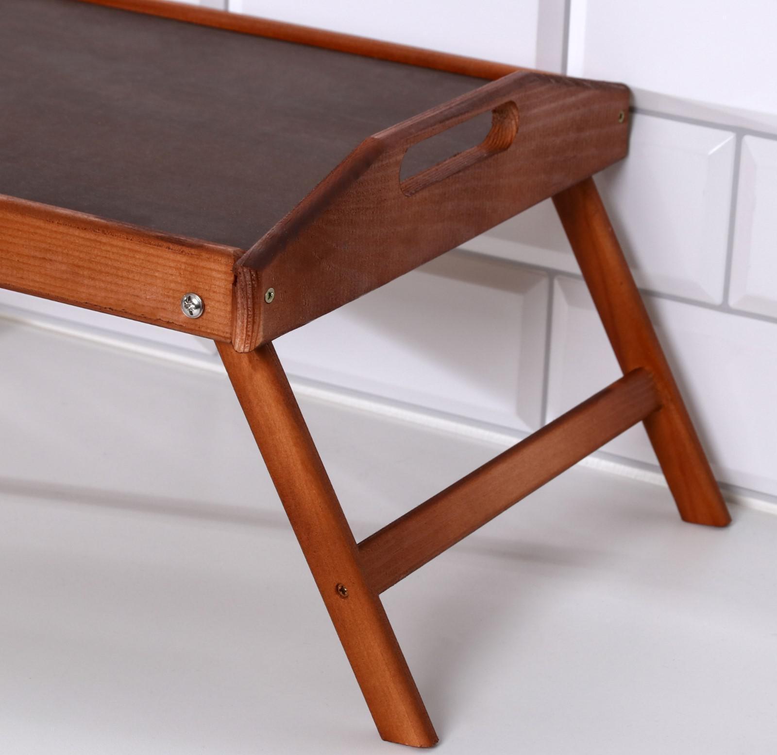 Столик для завтрака складной, 50×30см, с ручками, морёный