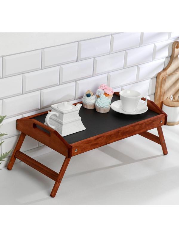 Столик для завтрака складной, 50×30см, с ручками, морёный