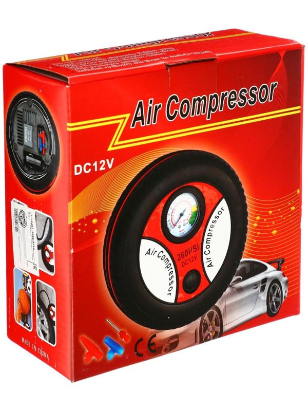 Компрессор автомобильный 18 л/мин, 10 А, провод 2.8 м, шланг 50 см