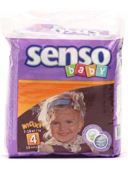 Подгузники «Senso baby» Maxi (7-18 кг), 19 шт