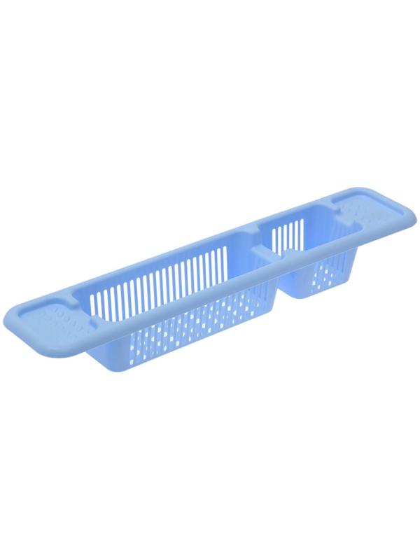 Полка на ванну, 71×15×10 см, цвет голубой