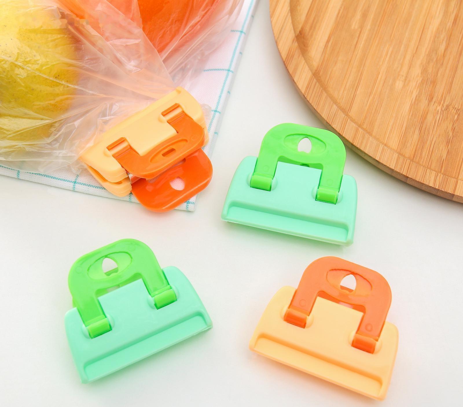 Зажим-прищепка для пакетов, набор 4 шт, цвет МИКС
