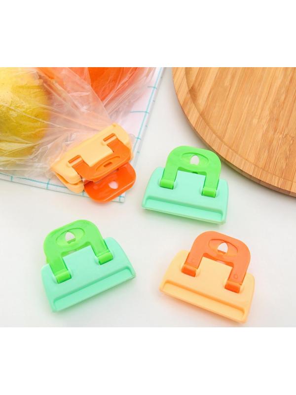Зажим-прищепка для пакетов, набор 4 шт, цвет МИКС