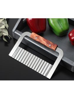 Овощерезка фигурная Доляна, 18×12 см, цвет хромированный, коричневый