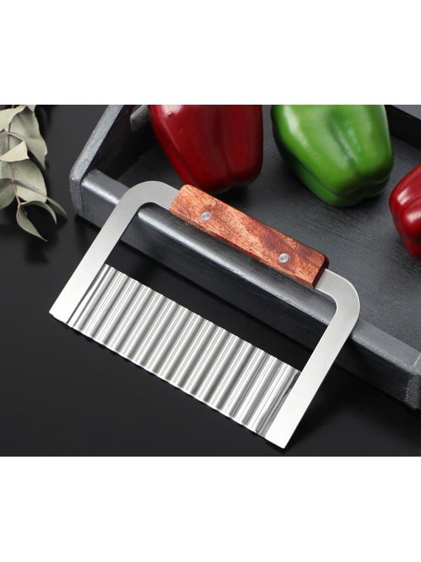 Овощерезка фигурная Доляна, 18×12 см, цвет хромированный, коричневый