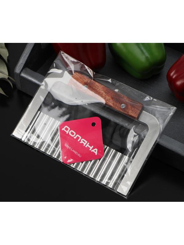 Овощерезка фигурная Доляна, 18×12 см, цвет хромированный, коричневый