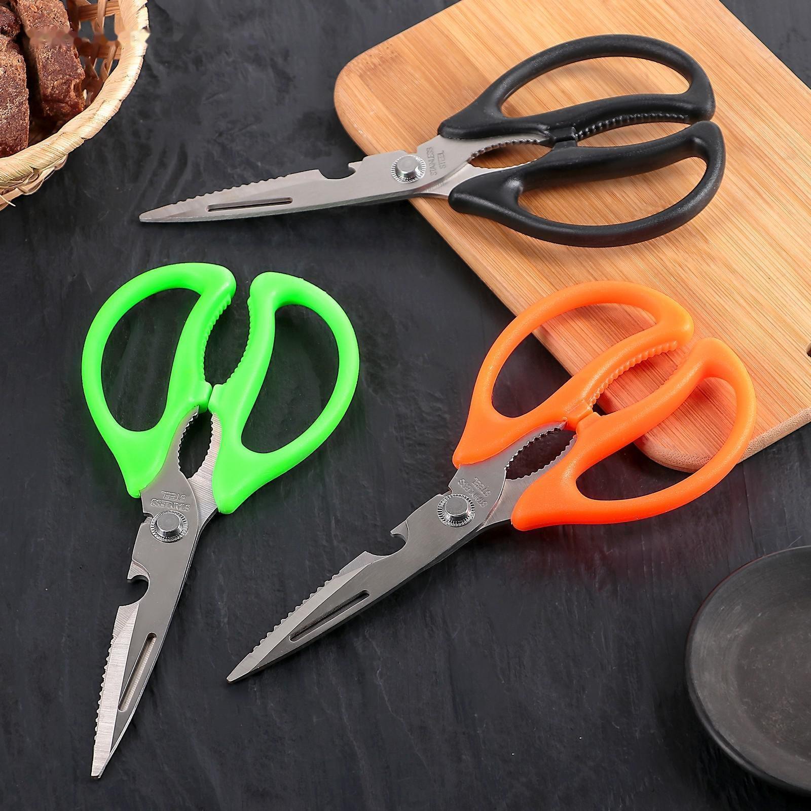 Ножницы кухонные Доляна «Базис», с открывалкой для бутылки, 21 см, цвет МИКС