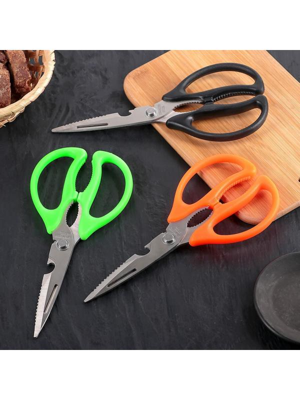 Ножницы кухонные Доляна «Базис», с открывалкой для бутылки, 21 см, цвет МИКС