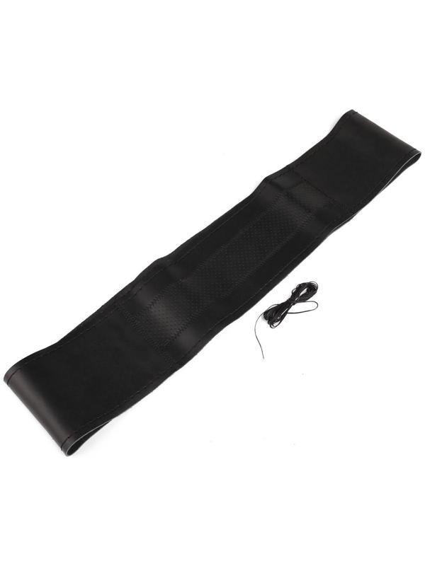 Сшивной чехол Cartage на руль 38 см, натуральная кожа с перфорацией, черный