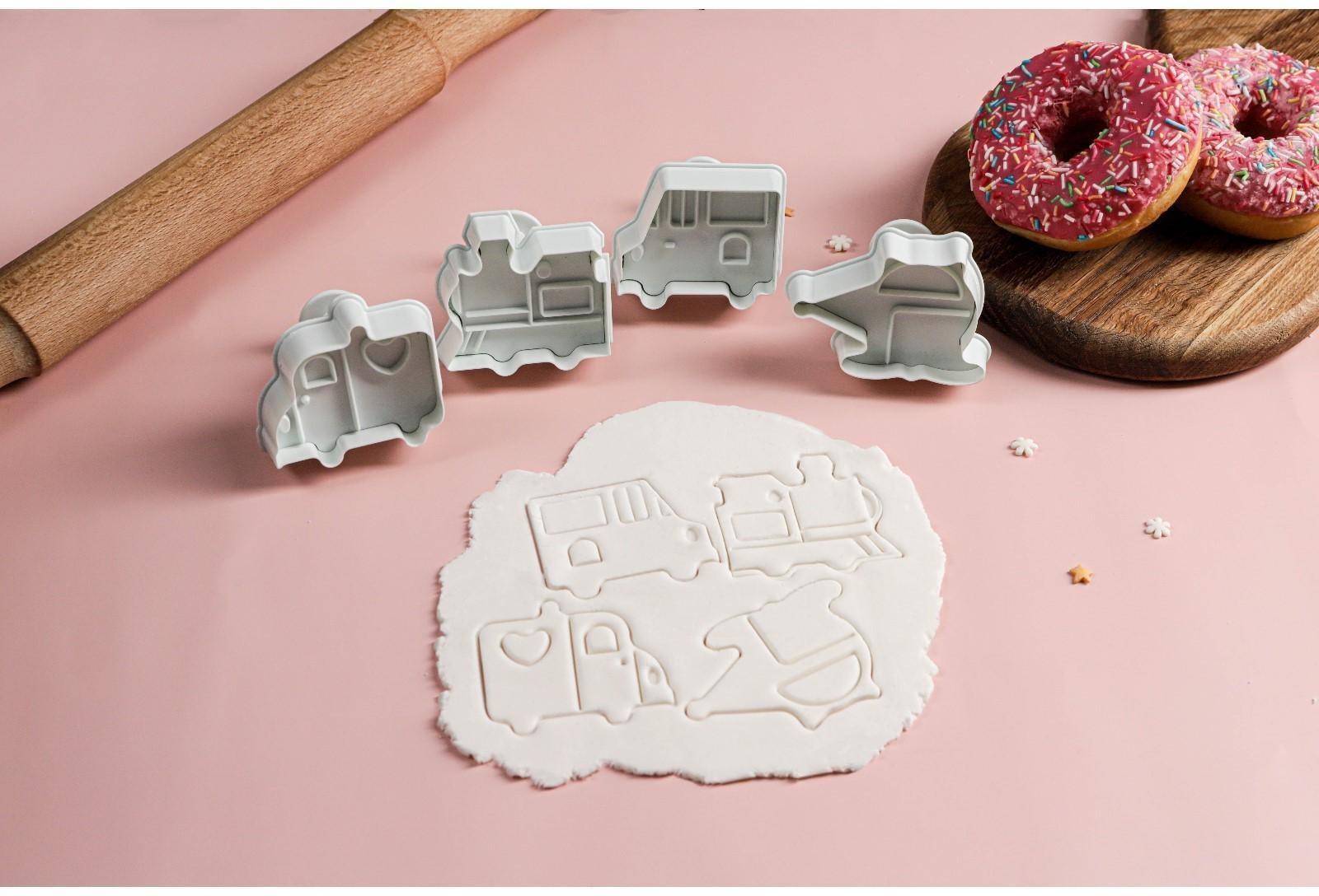 Набор плунжеров кондитерских Доляна «Машинки», 4 шт: 5×6 см