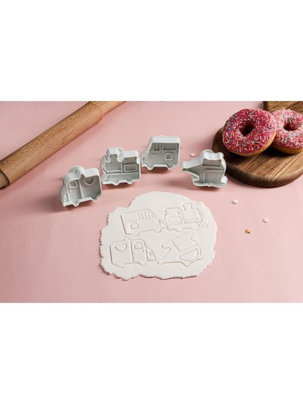 Набор плунжеров кондитерских Доляна «Машинки», 4 шт: 5×6 см