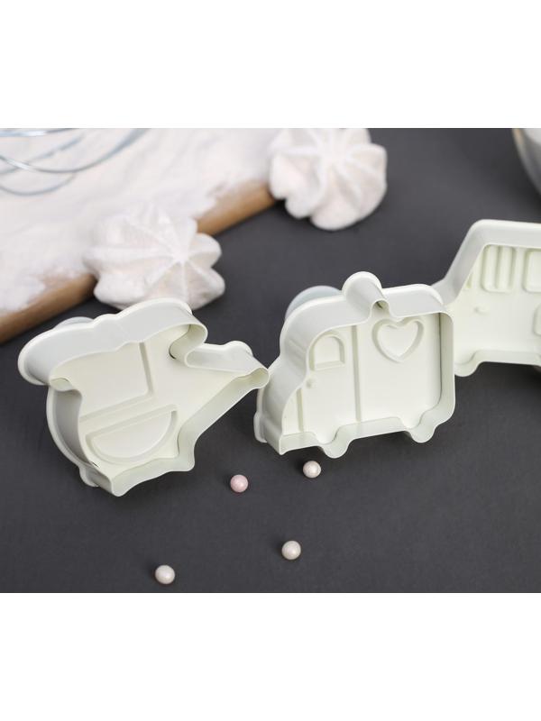 Набор плунжеров кондитерских Доляна «Машинки», 4 шт: 5×6 см