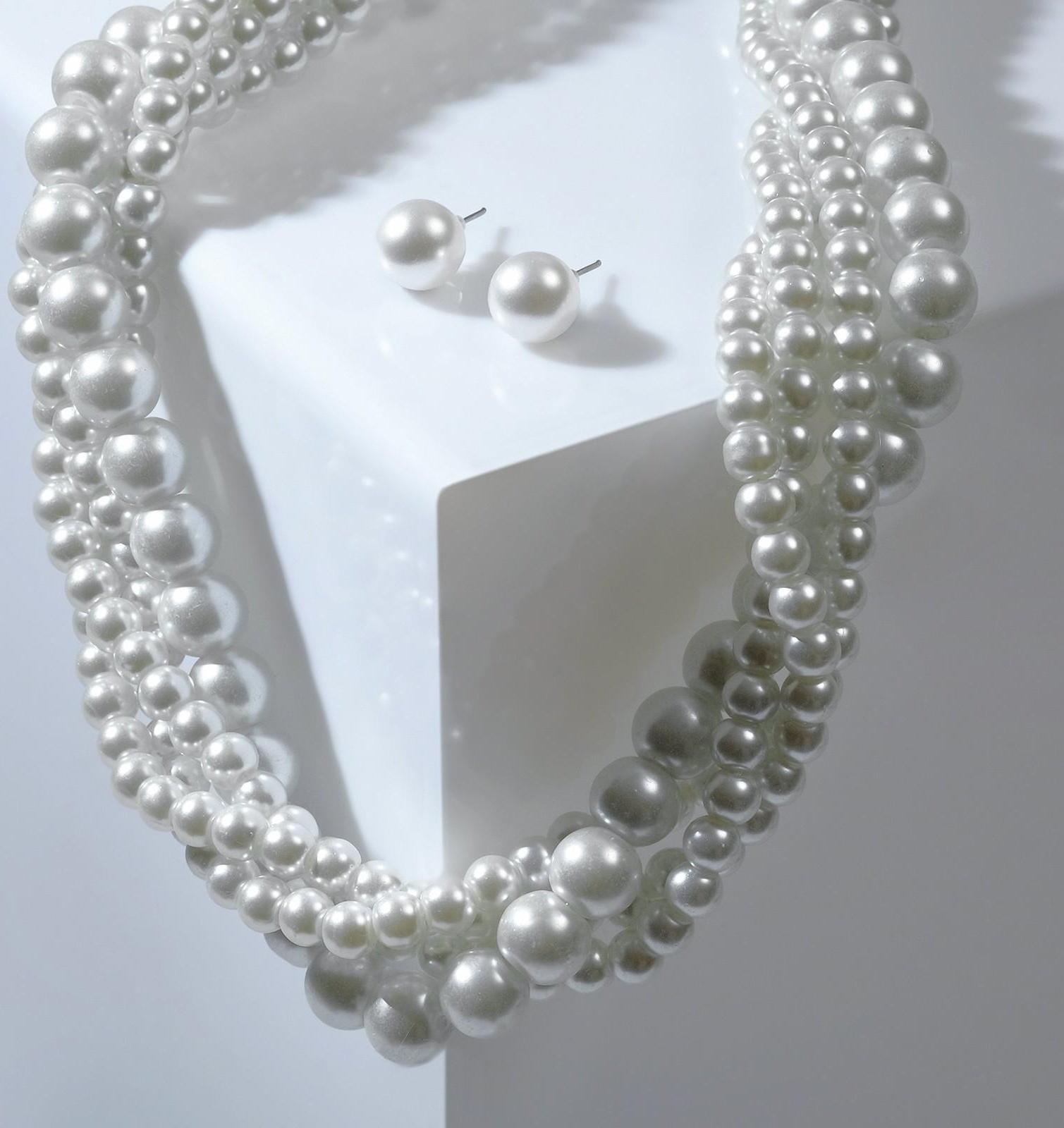 Набор 2 предмета: серьги, шар d=1, бусы 