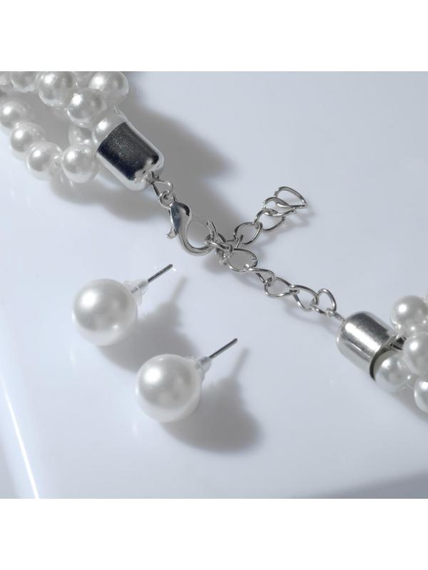 Набор 2 предмета: серьги, шар d=1, бусы 