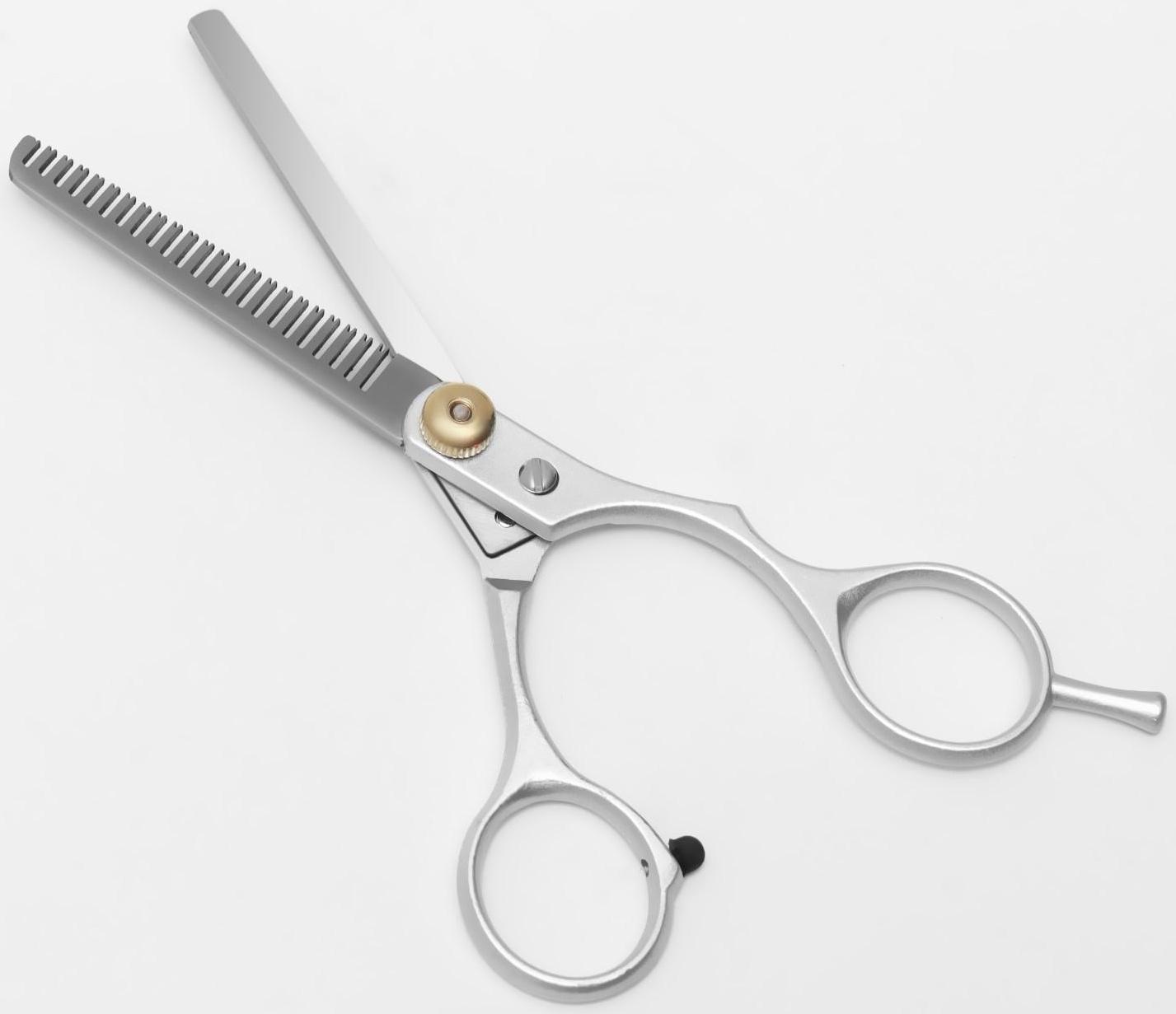 Ножницы филировочные с упором, лезвие — 6,5 см, цвет серебристый