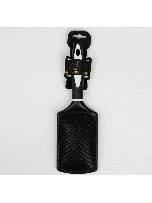 Расчёска массажная, 8 × 25 см, цвет чёрный/белый