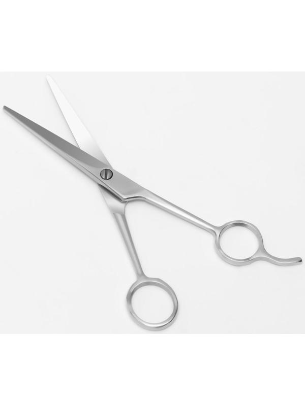 Ножницы парикмахерские с упором, лезвие — 6,5 см, цвет серебристый