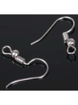 Швензы-крючки с бусиной (набор 5 пар), цвет серебро