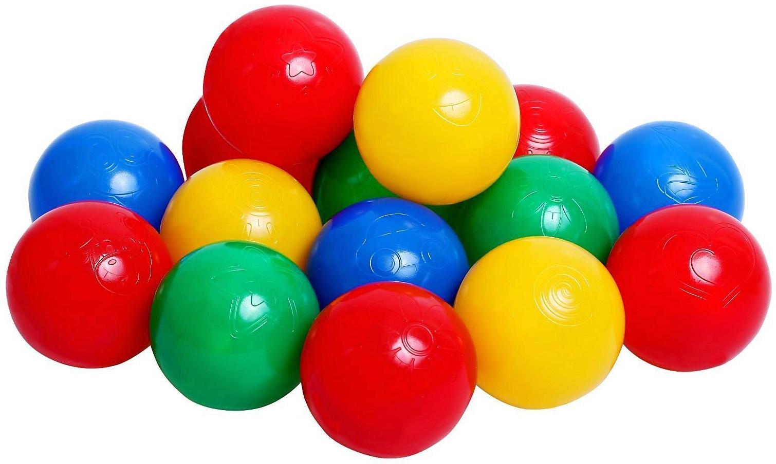 Шарики для сухого бассейна с рисунком, диаметр шара 7,5 см, набор 500 штук, цвет разноцветный