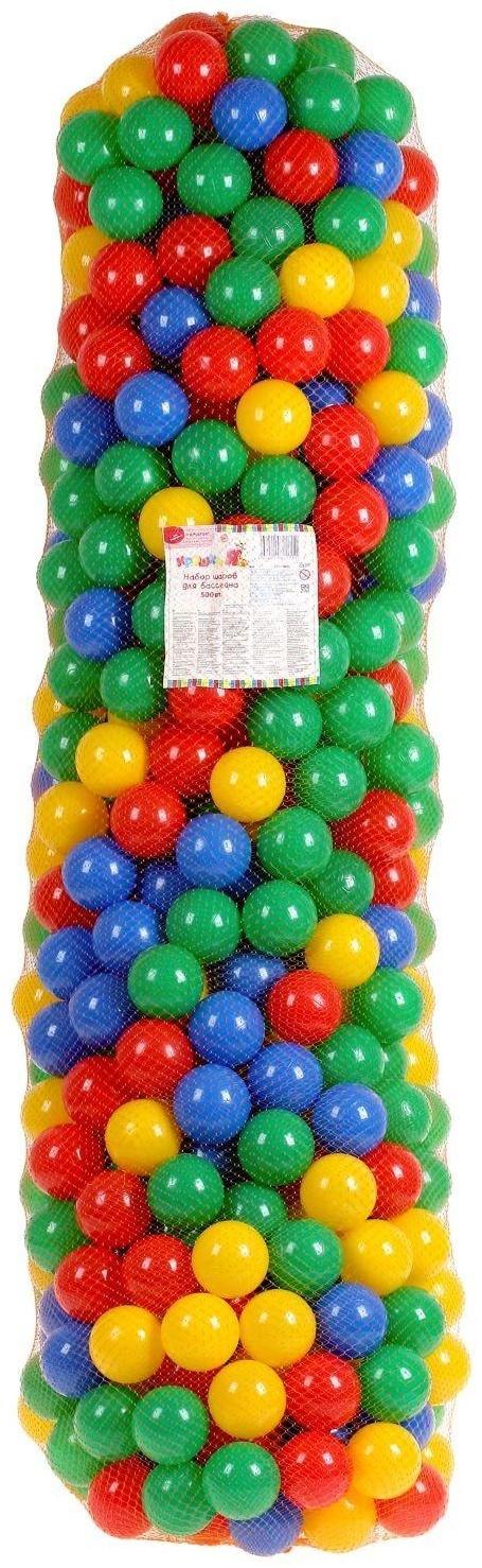 Шарики для сухого бассейна с рисунком, диаметр шара 7,5 см, набор 500 штук, цвет разноцветный