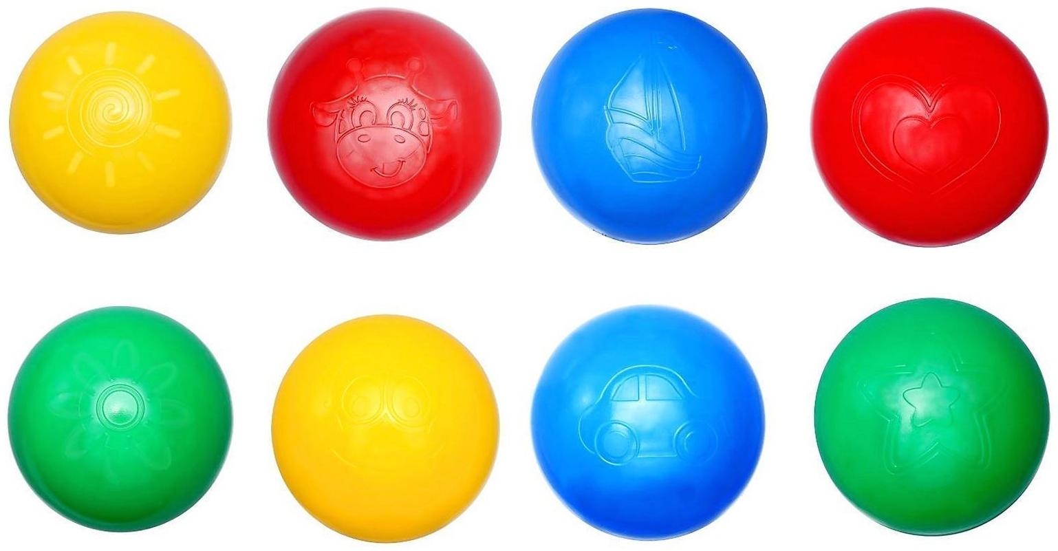 Шарики для сухого бассейна с рисунком, диаметр шара 7,5 см, набор 500 штук, цвет разноцветный