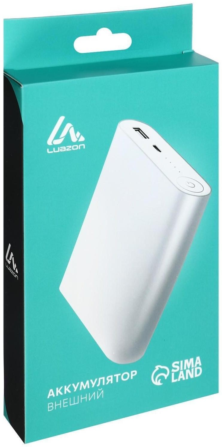 Внешний аккумулятор LuazON PB-11, 7200 мАч, USB, 1 A, индикатор зарядки, МИКС