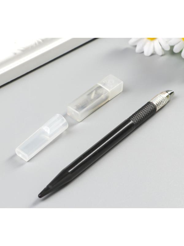 Инструмент д/творчества нож (карвинг) с колпачком+ 12 лезвий (4 мм,30 градусов) 19,5х5,5 см