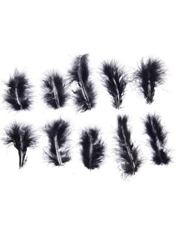 Набор перьев для декора 10 шт., размер 1 шт: 10 × 2 см, цвет чёрный