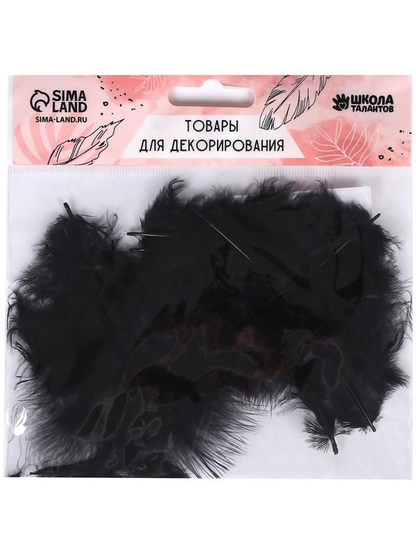 Набор перьев для декора 10 шт., размер 1 шт: 10 × 2 см, цвет чёрный