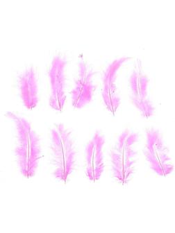 Набор перьев для декора 10 шт., размер 1 шт: 10 × 2 см, цвет розовый