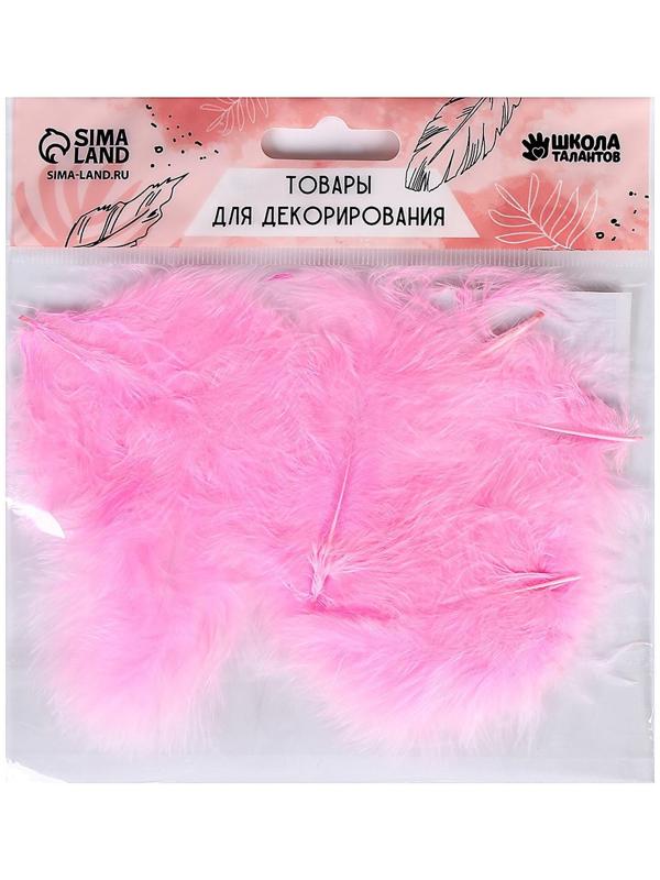 Набор перьев для декора 10 шт., размер 1 шт: 10 × 2 см, цвет розовый