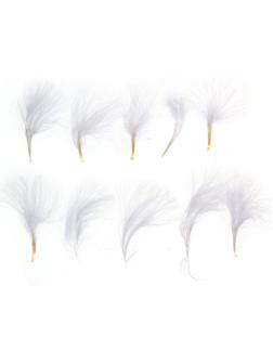 Набор перьев для декора 10 шт., размер 1 шт: 7 × 7 см, цвет белый