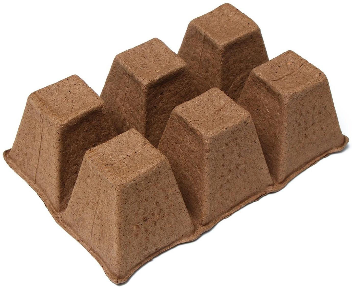 Торфяная кассета, 6 ячеек по 400 мл, 9 × 9 см, набор 3 шт., «Умный город»