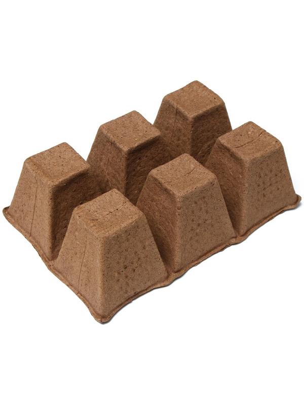 Торфяная кассета, 6 ячеек по 400 мл, 9 × 9 см, набор 3 шт., «Умный город»