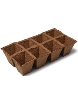 Торфяная кассета, 8 ячеек по 250 мл, 7 × 7 см, набор 3 шт.