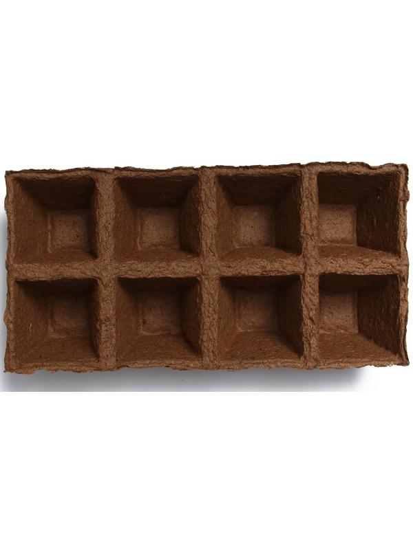 Торфяная кассета, 8 ячеек по 250 мл, 7 × 7 см, набор 3 шт.