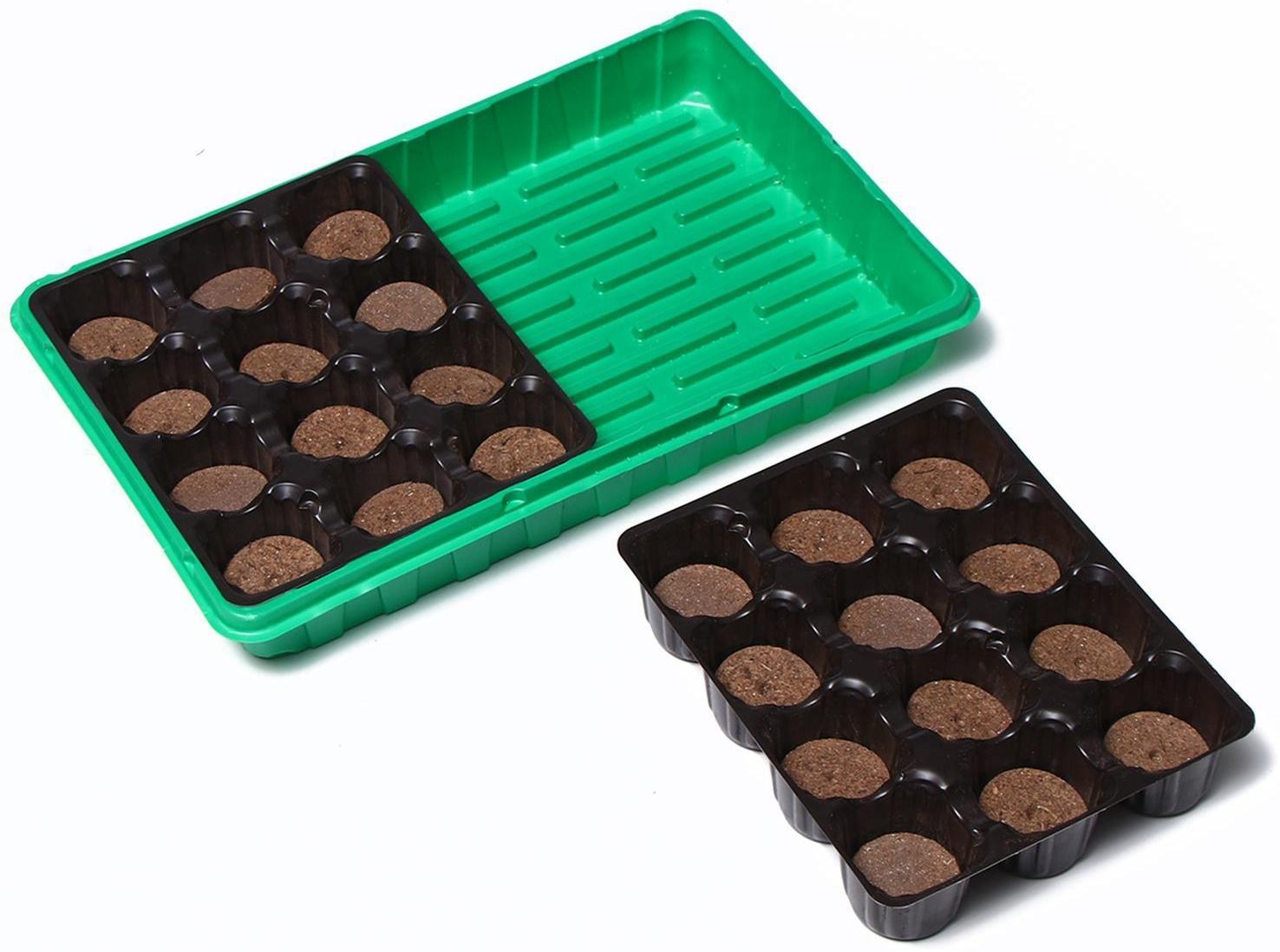 Набор для рассады: торфяная таблетка d = 4.1 см (24 шт.), кассета на 24 ячейки по 50 мл, поддон