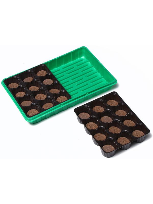 Набор для рассады: торфяная таблетка d = 4.1 см (24 шт.), кассета на 24 ячейки по 50 мл, поддон