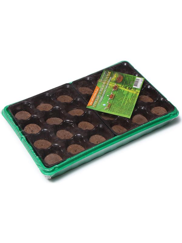 Набор для рассады: торфяная таблетка d = 4.1 см (24 шт.), кассета на 24 ячейки по 50 мл, поддон