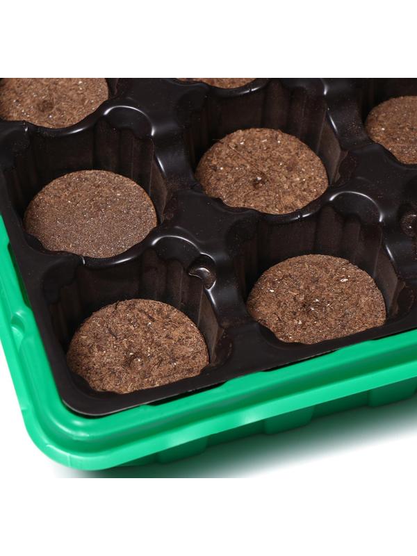 Набор для рассады: торфяная таблетка d = 4.1 см (24 шт.), кассета на 24 ячейки по 50 мл, поддон