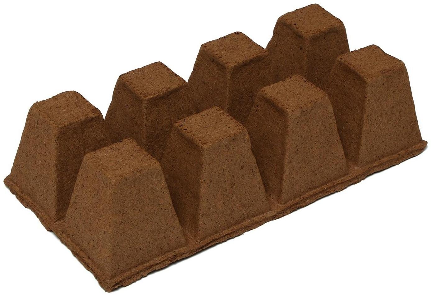 Торфяная кассета, 8 ячеек по 250 мл, 7 × 7 см