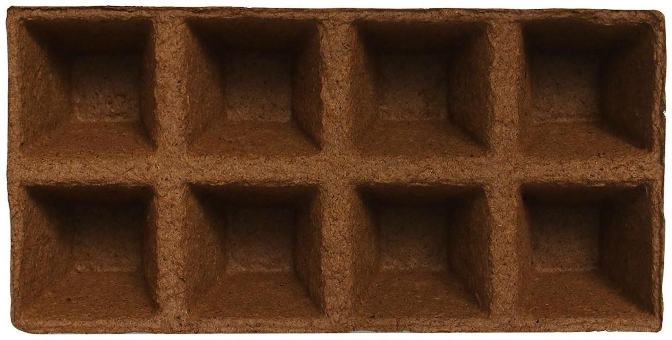 Торфяная кассета, 8 ячеек по 250 мл, 7 × 7 см